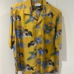 RHUDE YELLOW LOIX SILK SHIRT